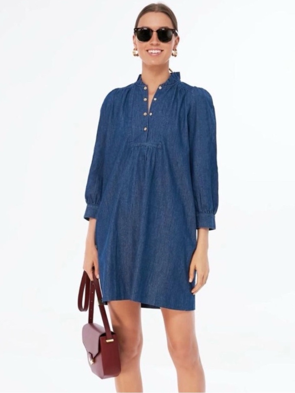 Tuckernuck Pomander Place Claiborne Chambray Mini Dress Blue XL